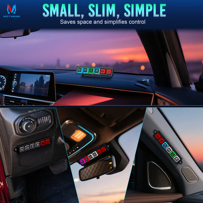 MICTUNING P4 Neon Switch Panel,Color-Coded Backlit Silicone Buttons,Universal Relay Control System Box For Car Pickup Truck UTV