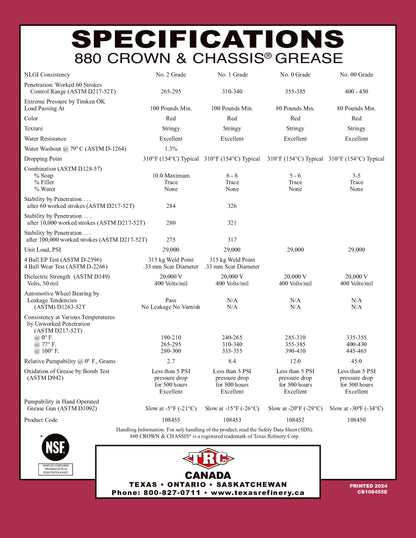 880 CROWN & CHASSIS® #2 Multi-Purpose Grease
