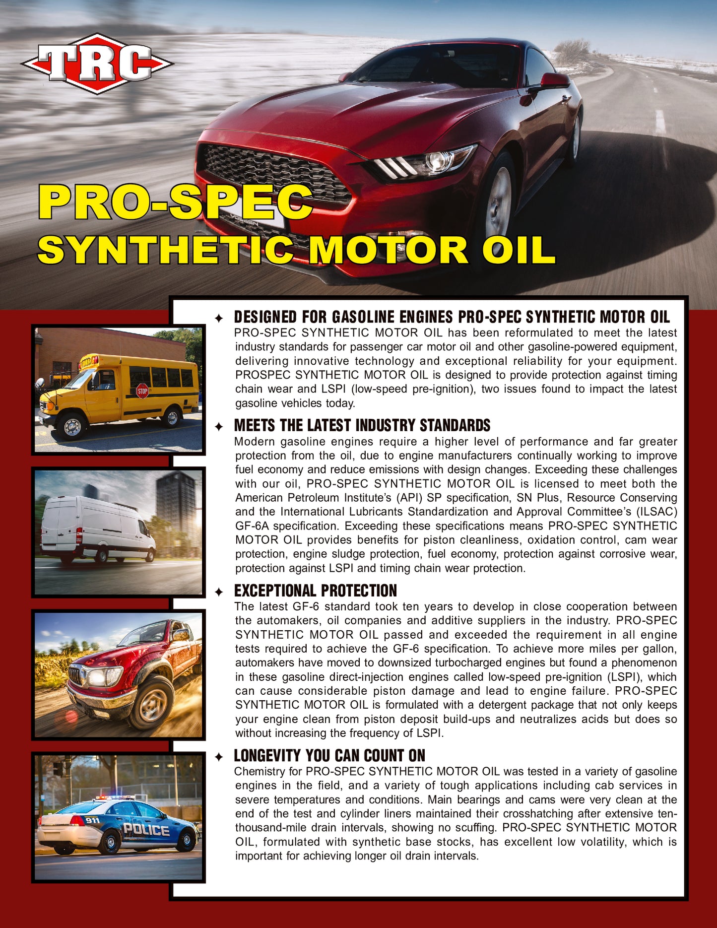 PRO-SPEC® 0W/20 SYNTHETIC MOTOR OIL