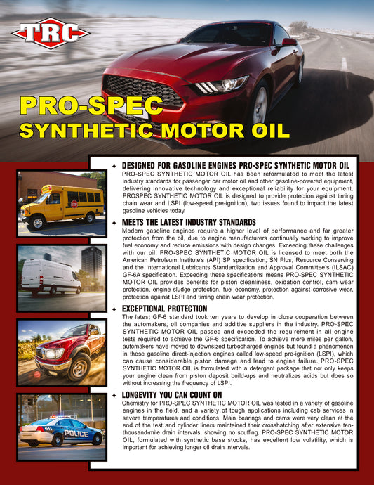 PRO SPEC SYNTHETIC GAS ENGINE OIL SAE 5W/30