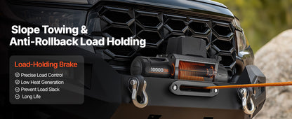 SucceBuy 10000/12000/13500 lbs Electric Winch 12V DC Truck Car Winch with 90 ft Synthetic Rope for Towing Off-Road SUV Jeep