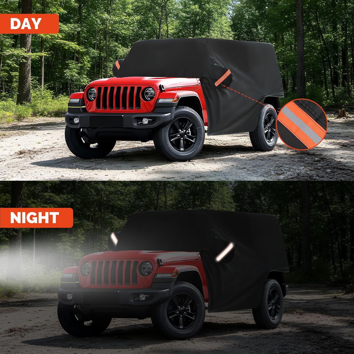 Reflective strips day and night