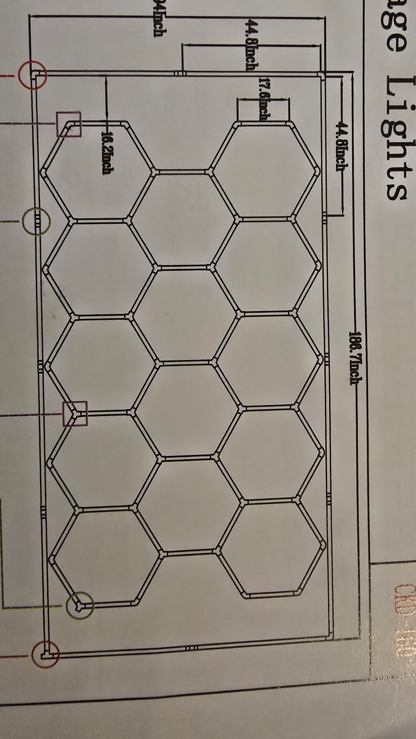 Hexagon Garage Light – 14 Grid