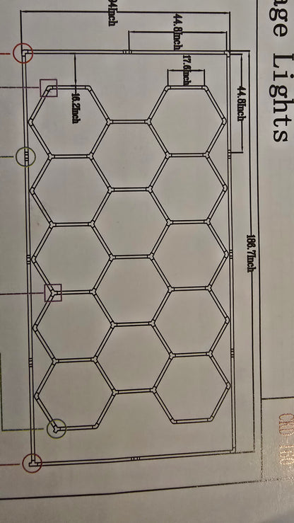 Hexagon Garage Light – 14 Grid