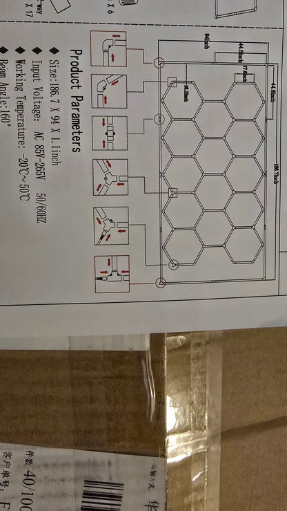 Hexagon Garage Light – 14 Grid